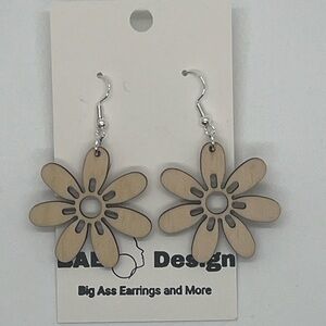 Wooden Flower Earrings